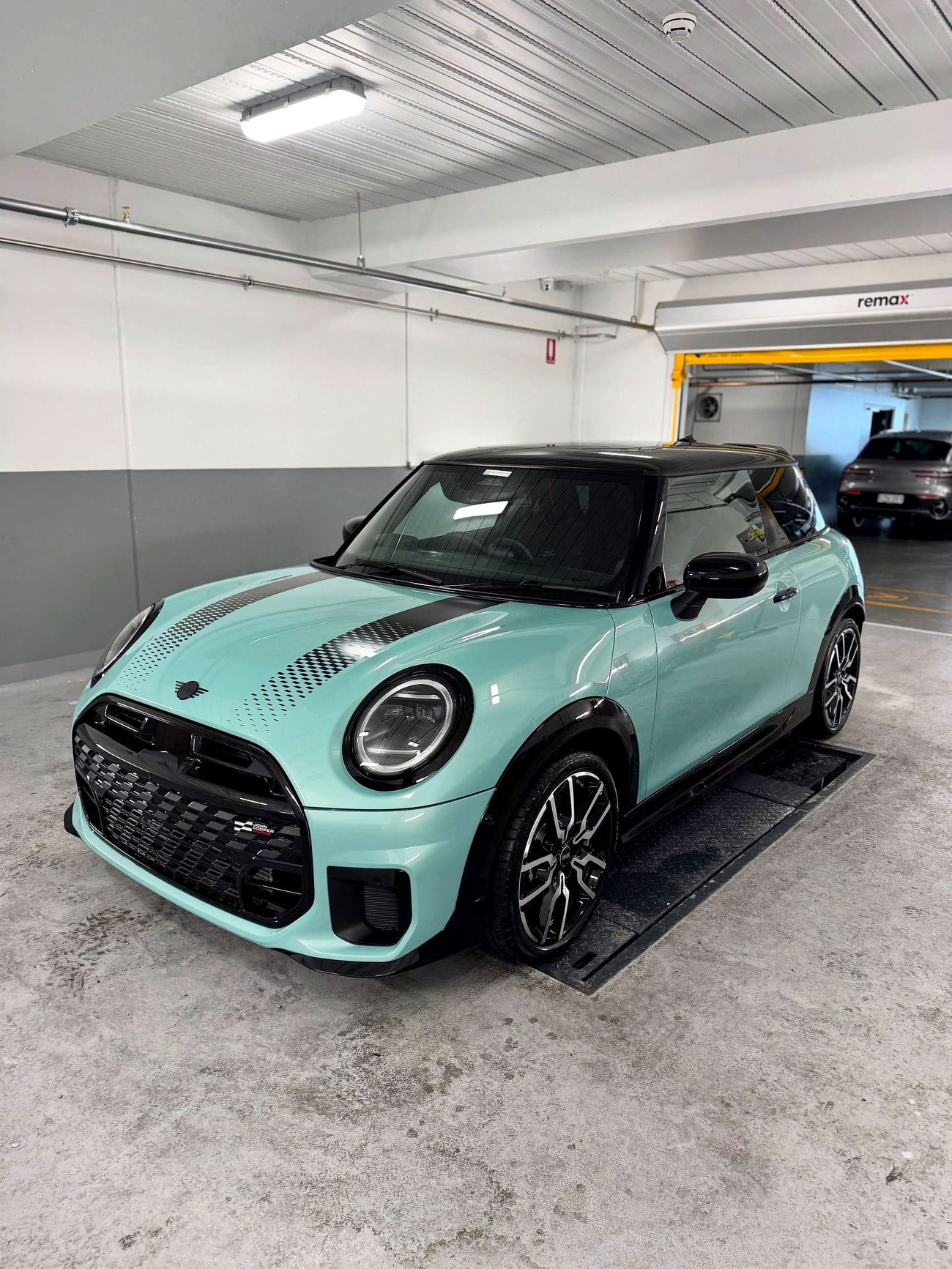 A freshly detailed Mini with a deep, glossy finish